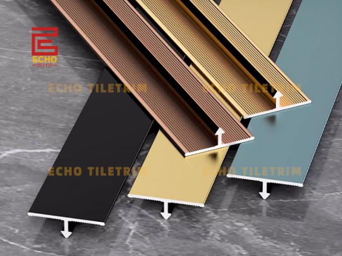 T-type transition strip installation  • metal edge trim manufacturer