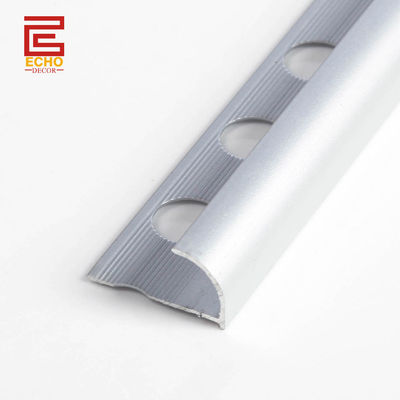 kwaliteit  Aluminum Anodized Silver Outside Corner Trim Bullnose Edge Tile Trim fabriek