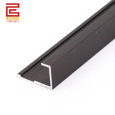 kwaliteit  Decorative Wall Panel Trim Matte Black Aluminium End Cap Trim For PVC Panel fabriek