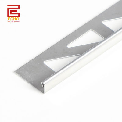 10 mm Smart Flat Edge Tile Trim Chroom Metal Angle Trim voor externe hoeken