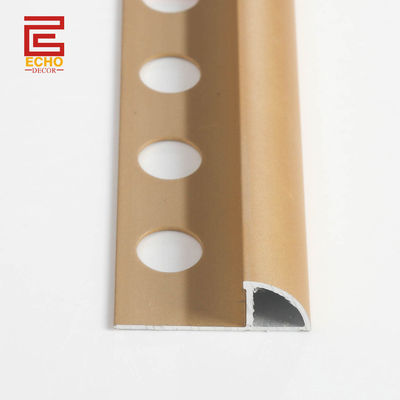 Messinggoud Metalen Potlood Tile End Trim Aluminium 6063 Tile Edge Trim Voor Backsplash