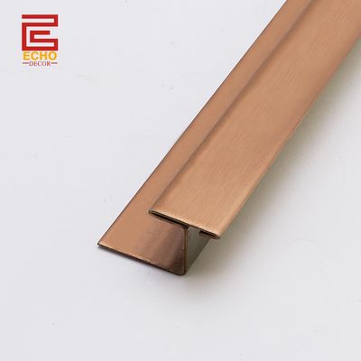 Metalen keramische tegel tot tegel vloer trim Rozen goud 3m vloer en decoratie tegel rand trim