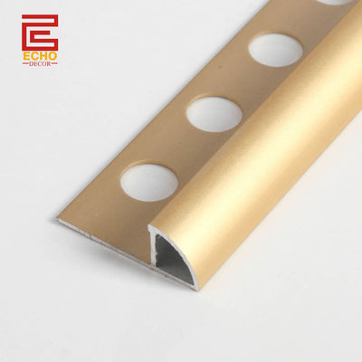 Decoratieve aluminium tegel trim kwart rond op tegel metalen bord tegel rand trim