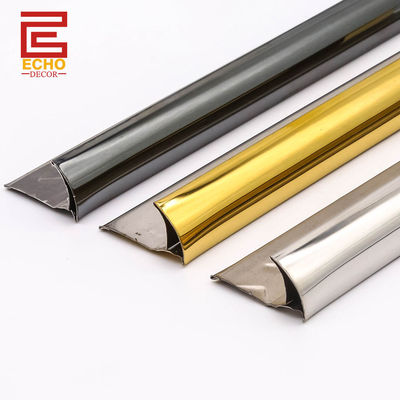 Goud Bullnose Vlekvrye staal tegel trim 2.5m kwart rond tegel rand trim
