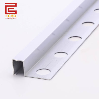 Buitenste hoek Aluminium vierkant Metalen rand tegel 10 mm Wit