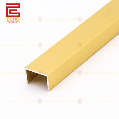 Decoratieve tegelrand Matte goud U-vorm Aluminium tegel trim 2.5