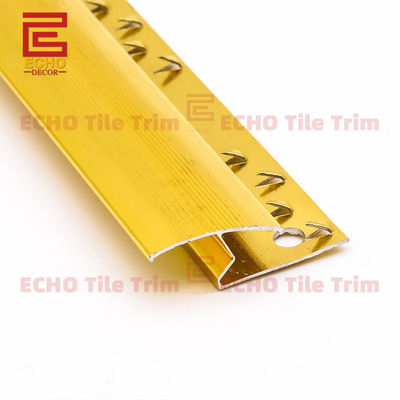 Aluminium Lvt Tile To Carpet Trim Metalen Goud Carpet Randband