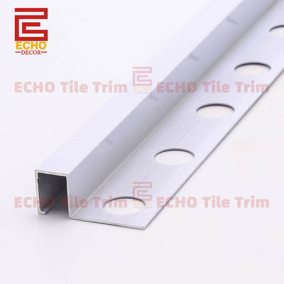 Keramische decoratieve vierkante rand Aluminium tegel trim profielen Wit