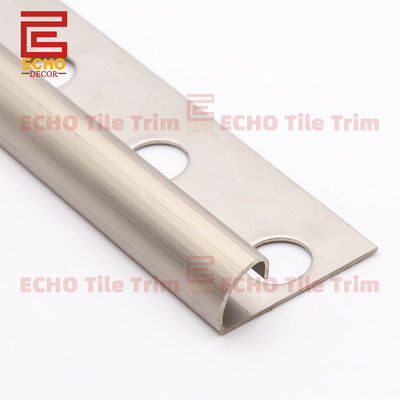 Bullnose tegel rand geborsteld roestvrij staal tegel trim 10mm Mat