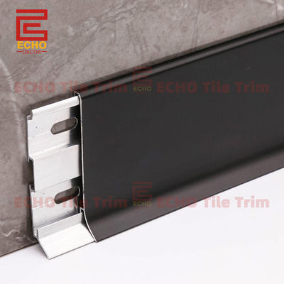 Moderne Aluminium Wall Baseboard Trim Skirting Board Profielen Zwart 40-120mm Breedte